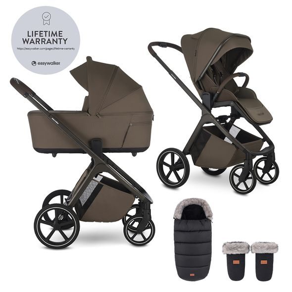 EASYWALKER SET KOČÁREK 2V1 ZOEY GO CHESTNUT BROWN XL S PŘÍSLUŠENSTVÍM - KOMBINACE S PŘÍSLUŠENSTVÍM - KOČÁRKY A PŘÍSLUŠENSTVÍ