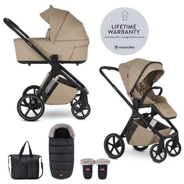 EASYWALKER SET KOČÁREK 2V1 ZOEY GO CHESTNUT BROWN XXL LIMITED S PŘÍSLUŠENSTVÍM - KOMBINACE S PŘÍSLUŠENSTVÍM - KOČÁRKY A PŘÍSLUŠENSTVÍ