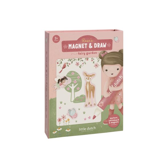LITTLE DUTCH KNÍŽKA S MAGNETY ROSA FAIRY GARDEN - HRAČKY PRO NEJMENŠÍ - PRO DĚTI