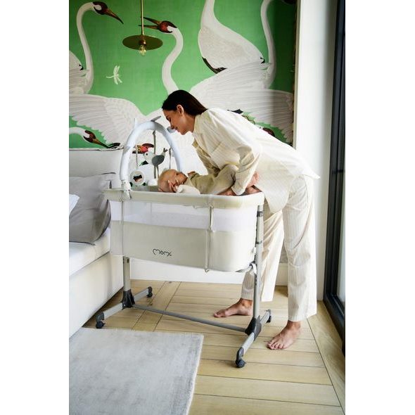 MOMI POSTÝLKA REVO SVĚTLE ŠEDÁ - KOŠÍKY A KOLÉBKY - SPINKÁNÍ