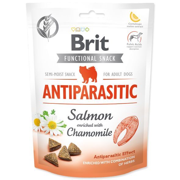 BRIT CARE DOG FUNKČNÍ PAMLSEK ANTIPARASITIC SALMON 150 G - DOPLŇKY STRAVY PRO PSY - CHOVATELSKÉ POTŘEBY MALVÍKZOO