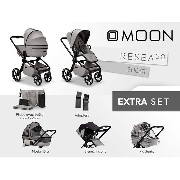 MOON RESEA 2.0 EXTRA SET - GHOST - DVOJKOMBINACE - KOČÁRKY A PŘÍSLUŠENSTVÍ
