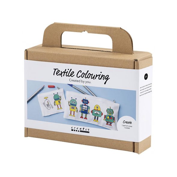 CREATIV COMPANY KREATIVNÍ SADA MINI CRAFT KIT TEXTILE COLOURING ROBOT - VÝTVARNÉ POMŮCKY A HRAČKY - PRO DĚTI