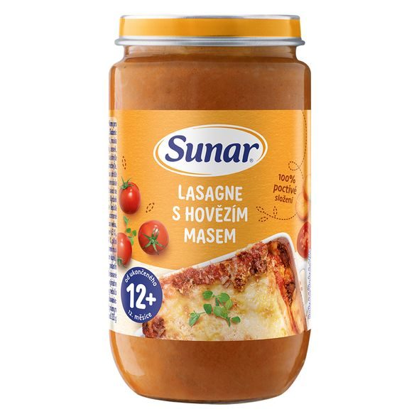 SUNAR PŘÍKRM LASAGNE S HOVĚZÍM MASEM 12M+ 235G - MASO/ZELENINA - KRMENÍ
