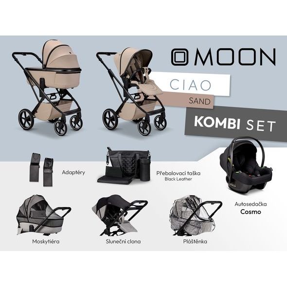 MOON CIAO KOMBI SET - SAND - KOMBINACE S PŘÍSLUŠENSTVÍM - KOČÁRKY A PŘÍSLUŠENSTVÍ