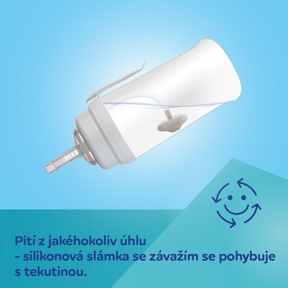 CANPOL BABIES LAHEV NEVYLÉVACÍ SPORTOVNÍ SE SLÁMKOU A ZÁVAŽÍM BABIESBOO 350ML GEPARD - SPORTOVNÍ LAHVE - KRMENÍ