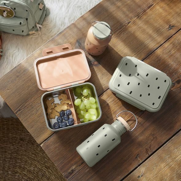 LÄSSIG LUNCHBOX STAINLESS STEEL HAPPY PRINTS LIGHT OLIVE - KRABIČKY NA SVAČINU - KRMENÍ
