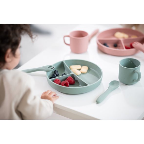 KIKKABOO HRNEK PLATINUM SILICONE SAGE - DĚTSKÉ HRNEČKY - KRMENÍ