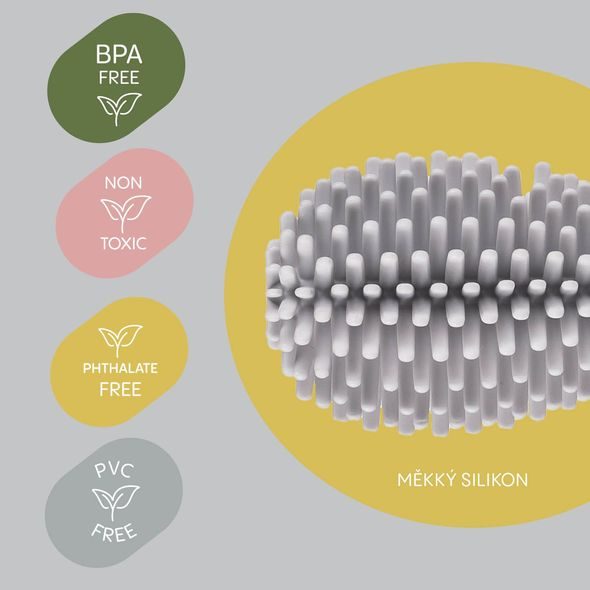 ZOPA SILIKONOVÝ KARTÁČ NA DĚTSKOU LAHEV 3V1 - KARTÁČE NA LAHVE - KRMENÍ