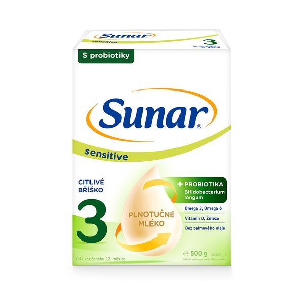 SUNAR SENSITIVE 3 BATOLECÍ KOJENECKÉ MLÉKO 500G - KOJENECKÁ MLÉKA - KRMENÍ