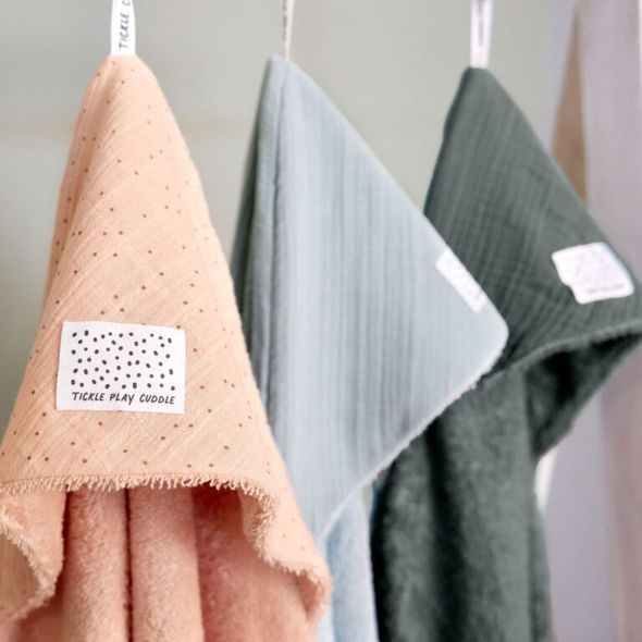 LÄSSIG MUSLIN/TERRY HOODED TOWEL DOTS PEACH ROSE - OSUŠKY A DĚTSKÉ ŽUPANY - KOUPÁNÍ A ZDRAVÍ