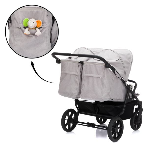 FILLIKID KOČÁREK PRO DVOJČATA DUETTE GREY - KOČÁRKY PRO DVOJČATA - KOČÁRKY A PŘÍSLUŠENSTVÍ