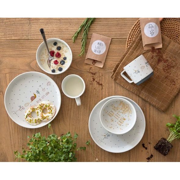 LÄSSIG DISH SET PORCELAIN GARDEN EXPLORER BOYS - MISKY, TALÍŘKY A PODLOŽKY - KRMENÍ