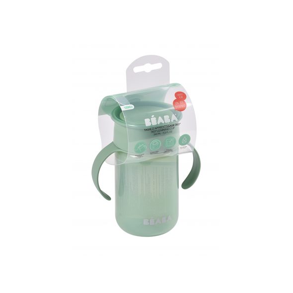 BEABA HRNEK TRÉNOVACÍ 360° GREEN 340 ML 12M+ - DĚTSKÉ HRNEČKY - KRMENÍ