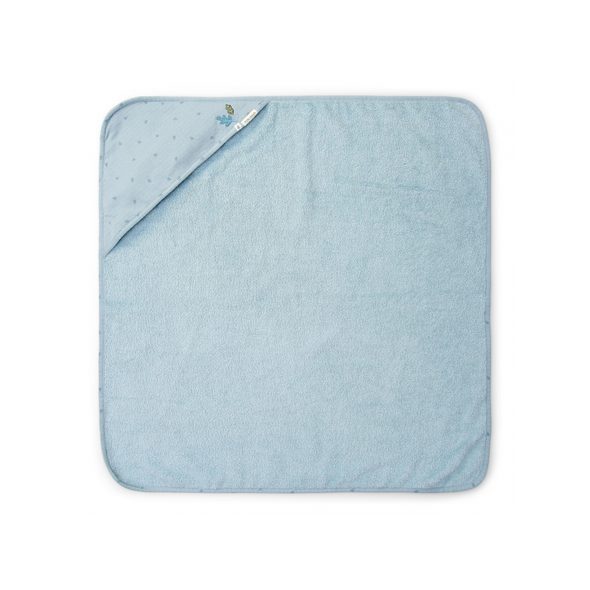 LITTLE DUTCH OSUŠKA S KAPUCÍ 100X100 CM PURE DENIM BLUE - OSUŠKY A DĚTSKÉ ŽUPANY - KOUPÁNÍ A ZDRAVÍ