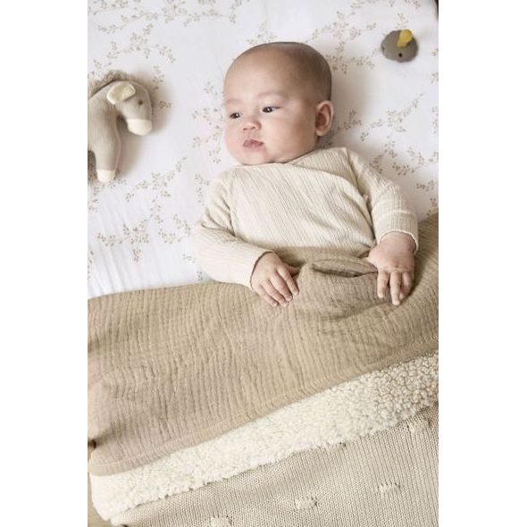MEYCO DEKA KNOTS TEDDY FLEECE - SOFT SAND - DĚTSKÉ DEKY PRO MIMINKA - SPINKÁNÍ