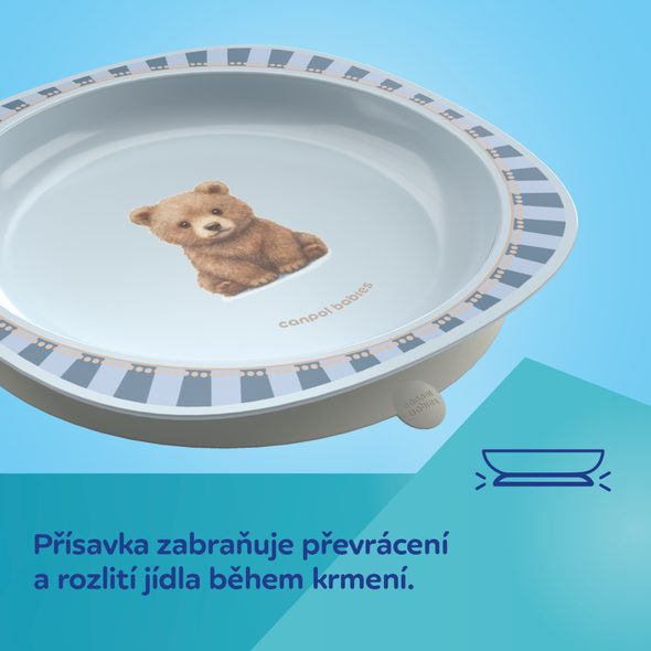 CANPOL BABIES TALÍŘ S PŘÍSAVKOU WOODLAND RŮŽOVÝ - MISKY, TALÍŘKY A PODLOŽKY - KRMENÍ