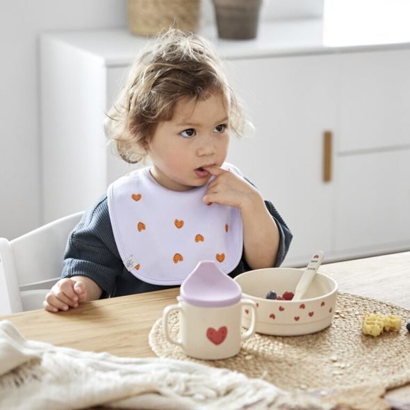 LÄSSIG SPOON SET PP/CELLULOSE HAPPY RASCALS HEART LAVENDER - LŽIČKY A PŘÍBORY - KRMENÍ