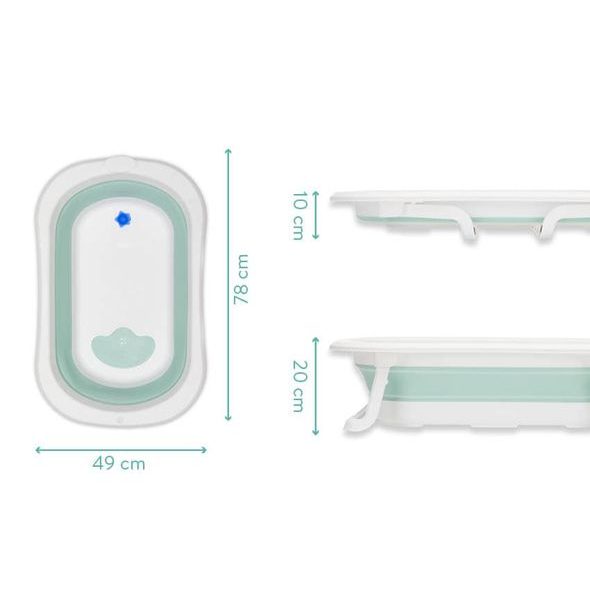 FILLIKID SKLÁDACÍ DĚTSKÁ VANIČKA ORCA SAGE-WHITE - VANIČKY PLASTOVÉ - KOUPÁNÍ A ZDRAVÍ