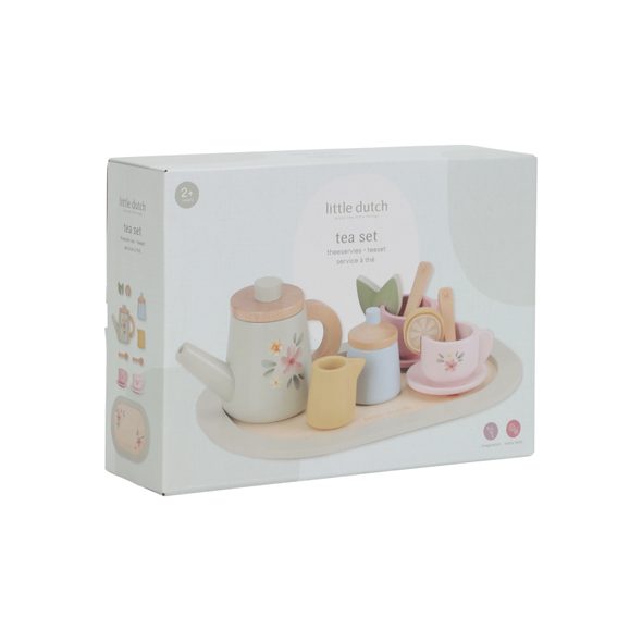 LITTLE DUTCH ČAJOVÝ SET DŘEVĚNÝ S KVĚTINOVÝM POTISKEM - LITTLE DUTCH - PRO DĚTI
