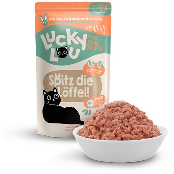 LUCKY LOU LUCKY LOU LIFESTAGE ADULT S DRŮBEŽÍM A KRÁLIČÍM MASEM 125 G - KAPSIČKY PRO KOČKY - CHOVATELSKÉ POTŘEBY MALVÍKZOO