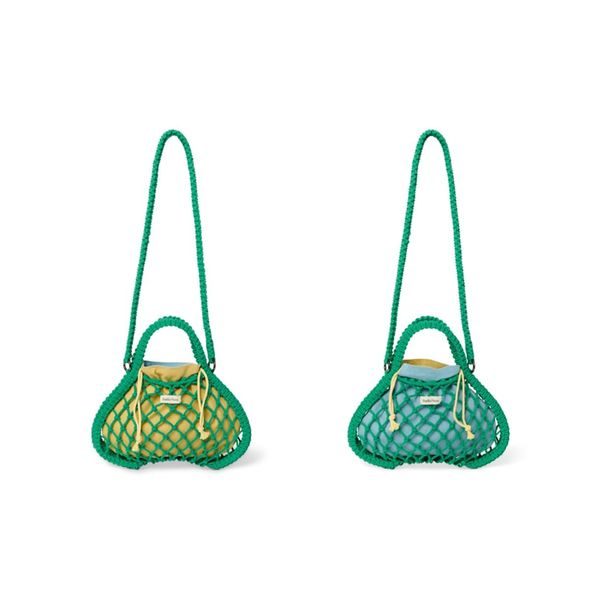 STUDIO NOOS MACRAME MINI HAND BAG GREEN & BLUE YELLOW SÍŤKA - DOPLŇKY - PRO MAMINKY