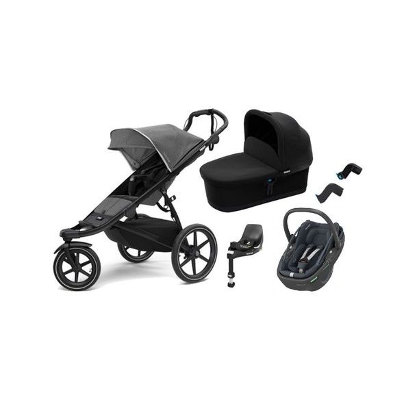 THULE SET 5V1 URBAN GLIDE² + BASSINET + CORAL 360 VČ. ADAPTÉRŮ A ZÁKLADNY (GREY) - KOMBINACE S PŘÍSLUŠENSTVÍM - KOČÁRKY A PŘÍSLUŠENSTVÍ