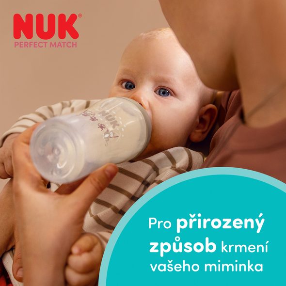 NUK PERFECT MATCH LÁHEV S KONTROLOU TEPLOTY DISNEY MEDVÍDEK PÚ 260 ML - KOJENECKÉ LAHVE - KRMENÍ