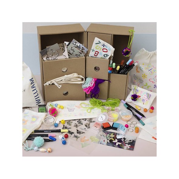 CREATIV COMPANY KREATIVNÍ SADA MAXI BOX SE ZÁSUVKAMI DEKOROVÁNÍ TEXTILU - VÝTVARNÉ POMŮCKY A HRAČKY - PRO DĚTI