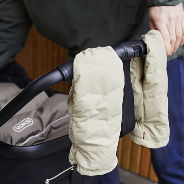 VOKSI STROLLER MITTEN MEADOW GREEN LIGHT GREY - RUKÁVNÍKY NA KOČÁREK - KOČÁRKY A PŘÍSLUŠENSTVÍ