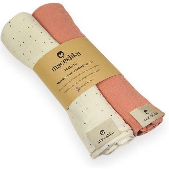 MACESHKA MUŠELÍNOVÁ PLENA NATURE 2KS - ZAVINOVACÍ PLENY / OSUŠKY VELKÉ - PŘEBALOVÁNÍ