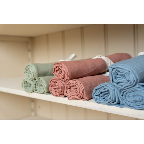 LITTLE DUTCH PLENA ZAVINOVACÍ 120X120 CM PURE DENIM BLUE - ZAVINOVACÍ PLENY / OSUŠKY VELKÉ - PŘEBALOVÁNÍ