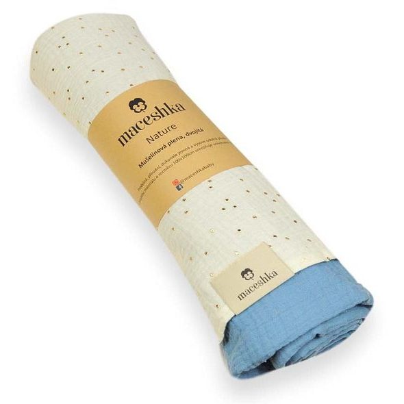 MACESHKA MUŠELÍNOVÁ PLENA NATURE SE ZLATÝM PUNTÍKEM - ZAVINOVACÍ PLENY / OSUŠKY VELKÉ - PŘEBALOVÁNÍ