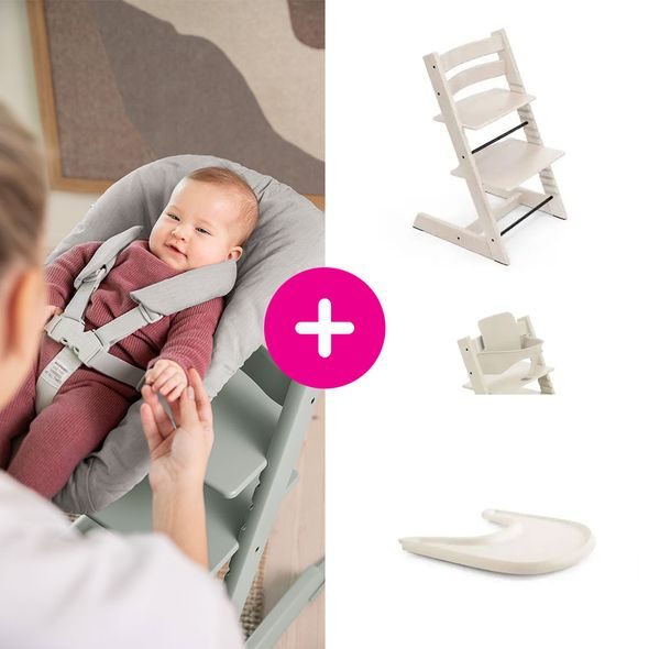 STOKKE® TRIPP TRAPP® + BABY SET + PULT ZVÝHODNĚNÁ SADA - JÍDELNÍ ŽIDLIČKY DŘEVĚNÉ - KRMENÍ