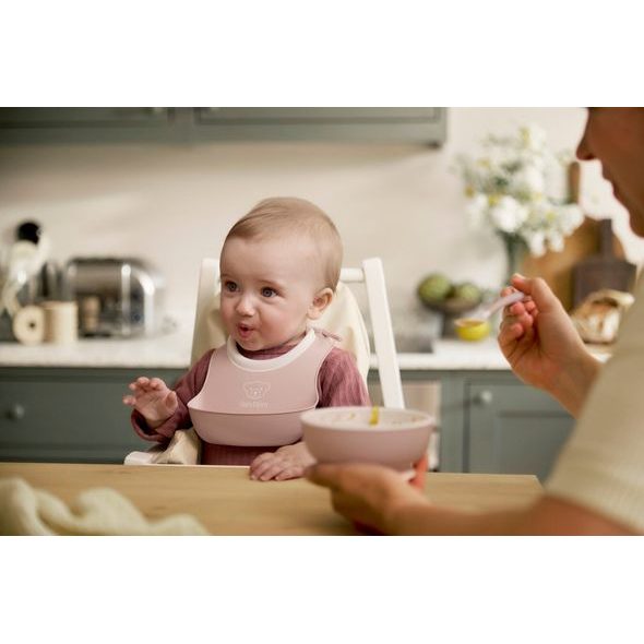 BABYBJORN BABYBJORN SET NA KRMENÍ 3 DÍLNÝ,MALÝ BRYNDÁK, MISKA A LŽIČKA, PUDROVĚ RŮŽOVÝ - VÝHODNÉ SADY - KRMENÍ