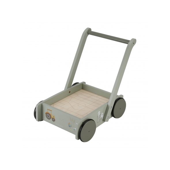 LITTLE DUTCH VOZÍČEK S KOSTKAMI DŘEVĚNÝ FARMA - DŘEVĚNÉ HRAČKY - PRO DĚTI