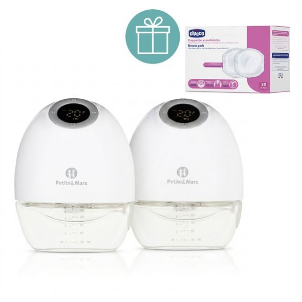 PETITE&MARS ODSÁVAČKA MATEŘSKÉHO ELEKTRICKÁ HANDSFREE GAIA DUO + CHICCO VLOŽKY DO PODPRSENKY 30KS - ODSÁVAČKY MATEŘSKÉHO MLÉKA - KRMENÍ