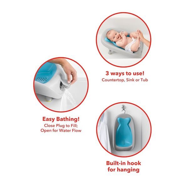 SKIP HOP LEHÁTKO NA KOUPÁNÍ SKLÁDACÍ MOBY MODRÉ 0-6 M - LEHÁTKA DO VANIČKY - KOUPÁNÍ A ZDRAVÍ