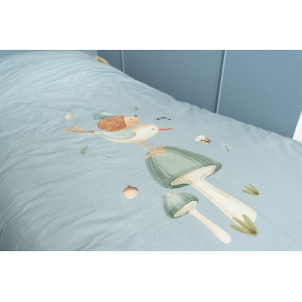 LITTLE DUTCH POVLEČENÍ 140X100 A 40X60 CM FOREST FRIENDS BLUE - POVLEČENÍ DO POSTÝLKY - SPINKÁNÍ
