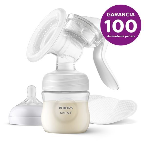 PHILIPS AVENT ODSÁVAČKA MATEŘ. MLÉKA MANUÁLNÍ + PRSNÍ VLOŽKY JEDNORÁZOVÉ 60 KS - ODSÁVAČKY MATEŘSKÉHO MLÉKA - KRMENÍ