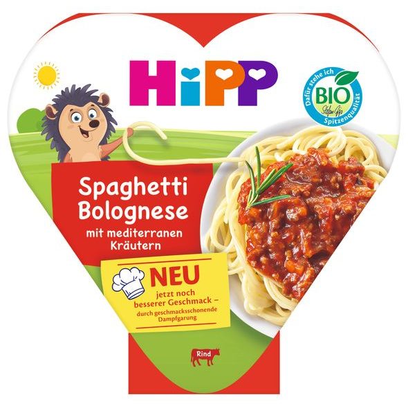 HIPP BIO BOLOŇSKÉ ŠPAGETY 250G - EXPIRACE 28.8.2026 - MASO/ZELENINA - KRMENÍ