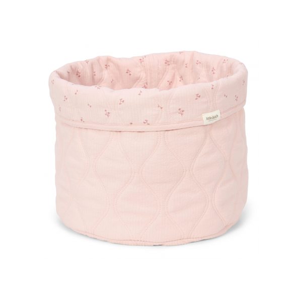 LITTLE DUTCH KOŠÍK TEXTILNÍ OBOUSTRANNÝ VELKÝ PURE BLOSSOM - BOXY NA HRAČKY - SPINKÁNÍ