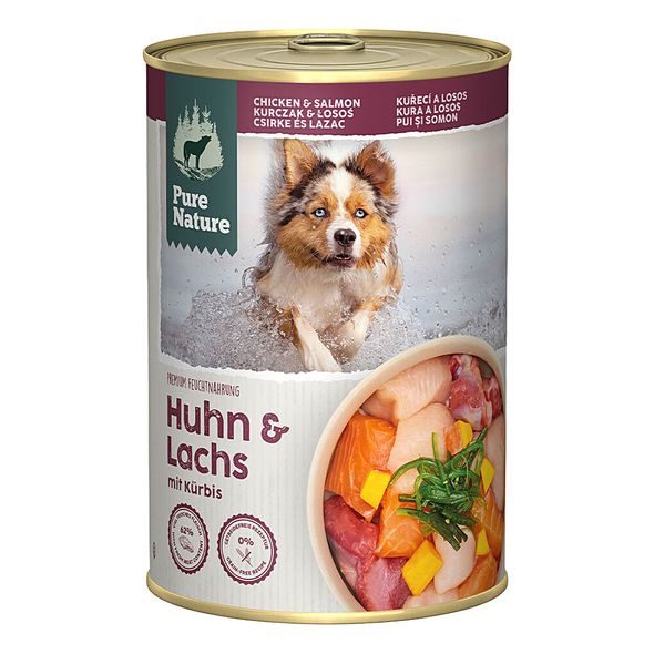 PURE NATURE DOG ADULT KONZERVA KUŘE A LOSOS 400G - KONZERVY PRO PSY - CHOVATELSKÉ POTŘEBY MALVÍKZOO