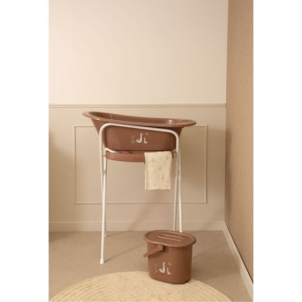 BEBE-JOU KOVOVÝ STOJAN CLICK NA VANIČKU BÉBÉ-JOU 103 CM MOCHA MOUSSE/DEAR GOOSE - STOJÁNKY NA VANIČKY - KOUPÁNÍ A ZDRAVÍ