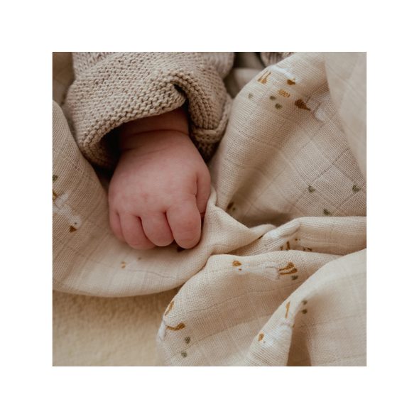 LITTLE DUTCH PLENA ZAVINOVACÍ 120X120 CM HUSA NEWBORN NATURALS - LÁTKOVÉ PLENY ALL IN ONE - PŘEBALOVÁNÍ