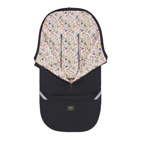 EMITEX FUSAK 2V1 COCOON SOFTSHELL BLACK + AUTUMN BERRIES - FUSAKY DO KOČÁRKU - KOČÁRKY A PŘÍSLUŠENSTVÍ