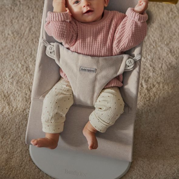 BABYBJORN BABYBJORN LEHÁTKO BLISS WOVEN LIGHT BEIGE MÉLANGE - LEHÁTKA A HOUPADLA - SPINKÁNÍ