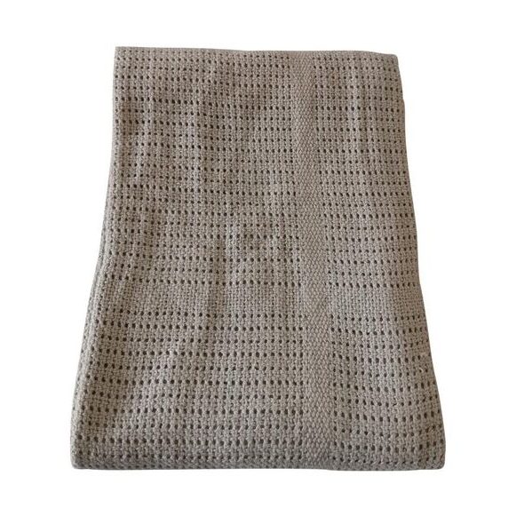 BABYDAN DĚTSKÁ HÁČKOVANÁ BAVLNĚNÁ DEKA GREY 75X100CM - DĚTSKÉ DEKY PRO MIMINKA - SPINKÁNÍ