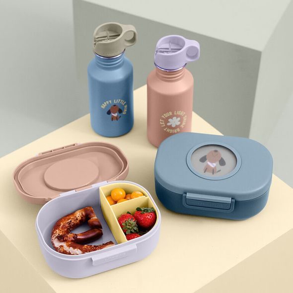 LÄSSIG NEREZOVÁ LÁHEV PATTERN PARTY BLUE/GREEN - SPORTOVNÍ LAHVE - KRMENÍ