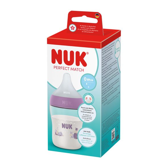 NUK PERFECT MATCH LÁHEV S KONTROLOU TEPLOTY HIPPO 150 ML - KOJENECKÉ LAHVE - KRMENÍ